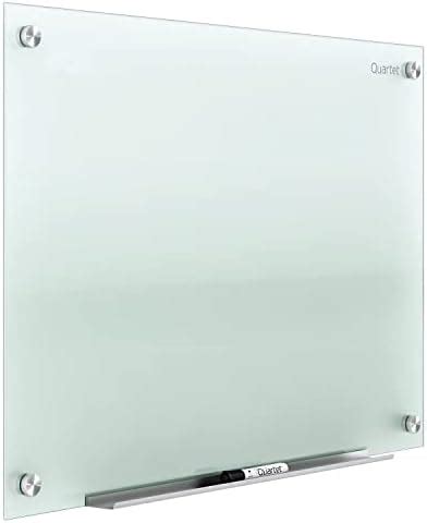 Quartet Magnetic Glass Dry Erase White Board, 4' x 3' Whiteboard, Infinity Frameless Mounting ...