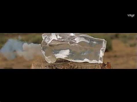 Slow motion .44 magnum into ballistics gelatin - YouTube