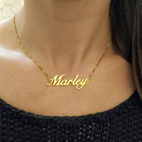 14k Solid Gold My Name Necklace Personalized Name Dainy | Etsy