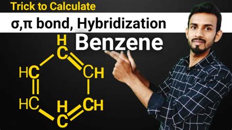 Trick to find hybridization of carbons in benzene | How to find sigma ...