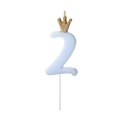 Blue Number 2 Crown Candle | Birthday NZ | The Party Room