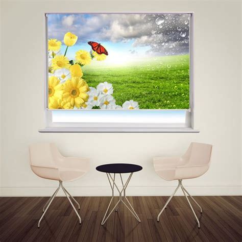 Photo roller blind of a summers day in the meadow | printed blind ...