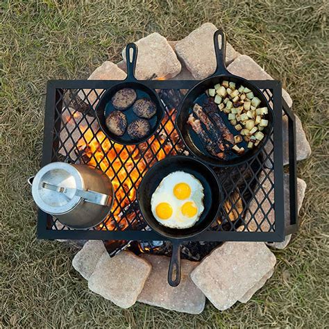 Portable Folding Campfire Grill Grate Camping BBQ Cooking Open Over Fire Outdoor Folding Garden ...