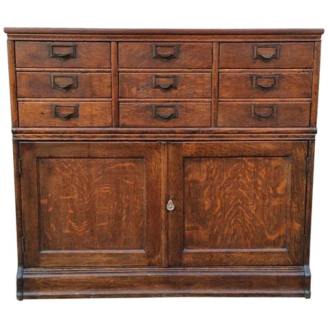 Antique Oak Document Cabinet at 1stdibs