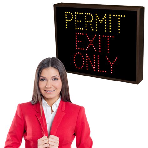 Outdoor LED Sign PERMIT EXIT ONLY | LED Parking Lot Sign 9486 | Lightbox Shop