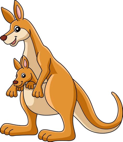 Download Kangaroo With Baby Cartoon Colored Clipart for free | Kangaroo drawing, Kangaroo image ...