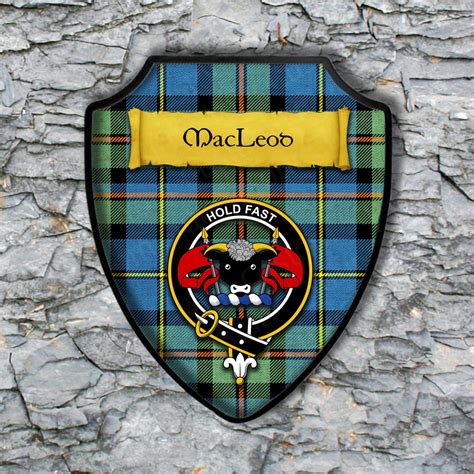 MacLeod Bull Badge Shield Plaque with Scottish Clan Coat of Arms Badge ...