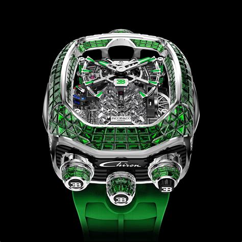 Jacob & Co. Bugatti Chiron Tourbillon Baguette Tsavorite | Jacob & Co.