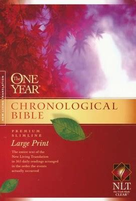 NLT One Year Chronological Bible, Large Print Softcover: 9781414337678 - Christianbook.com