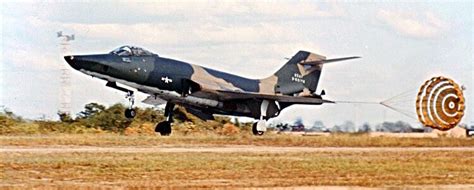 USAF McDonnell RF-101C Voodoo of the 20th Tactical-Reconnaissance Squadron landing at Udorn ...