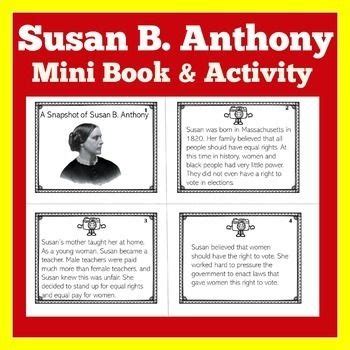 Susan B. Anthony | Worksheet Activity | 1st 2nd 3rd Grade | Biography ...