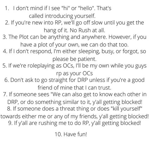 RP Rules by Creamrabbit2022 on DeviantArt