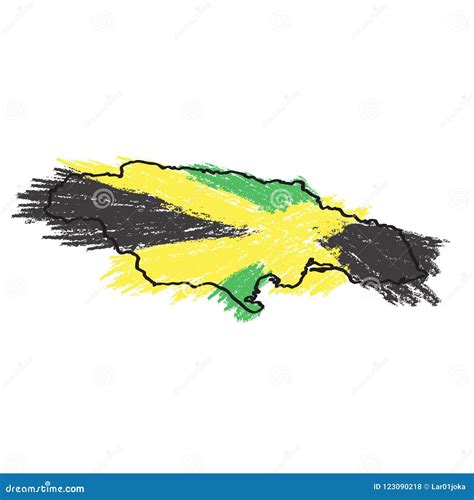 Sketch of a map of Jamaica stock vector. Illustration of modern - 123090218