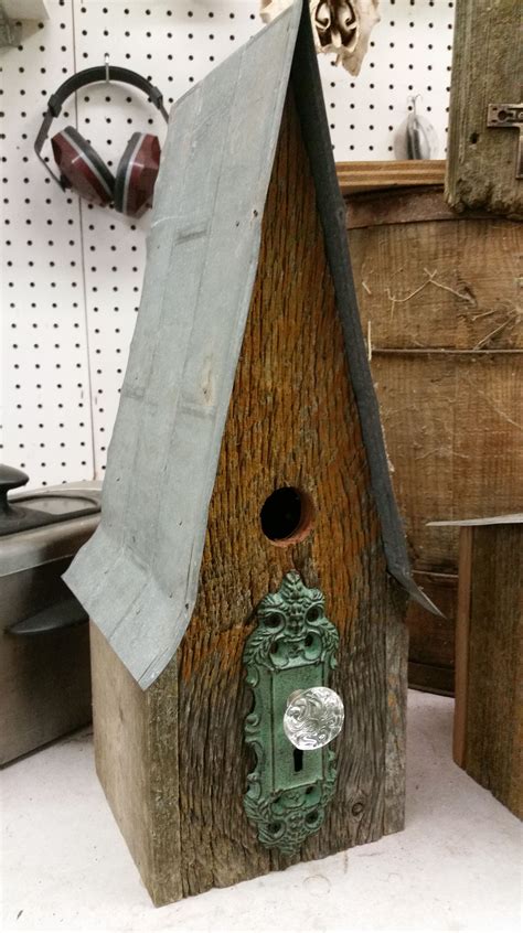 Tall barn wood bird house with crystal door nob Bird Houses Ideas Diy ...