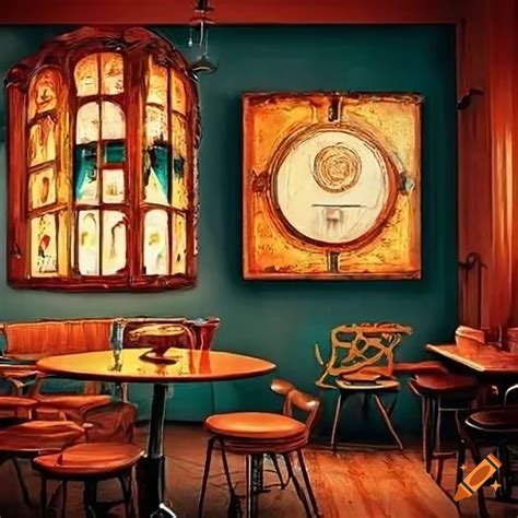 European style cafe wall art on Craiyon