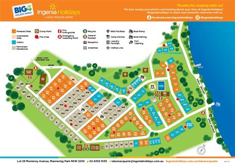 Lake Macquarie holiday park map - Ingenia Holidays