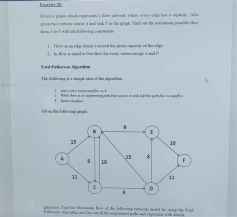 Given a graph which represents a flow network where | Chegg.com