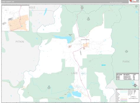 Lake County, CO Wall Map Premium Style by MarketMAPS - MapSales.com