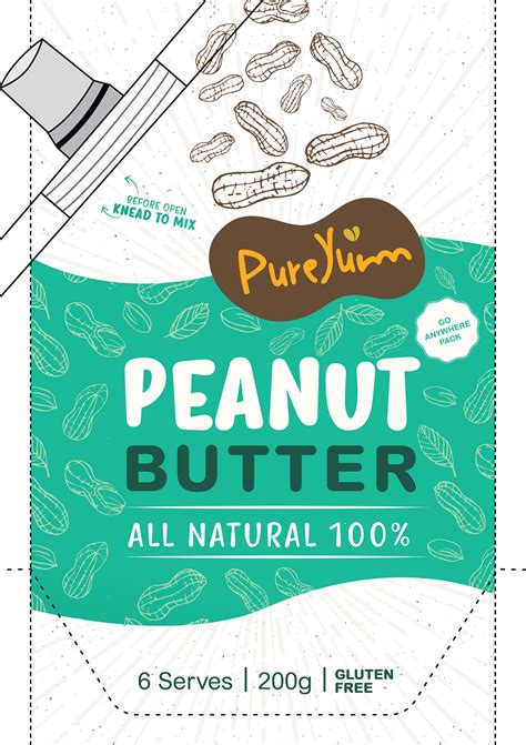 Peanut Butter Doypack Packaging Design for PureYumm in 2022 | Packaging design, Peanut, Peanut ...