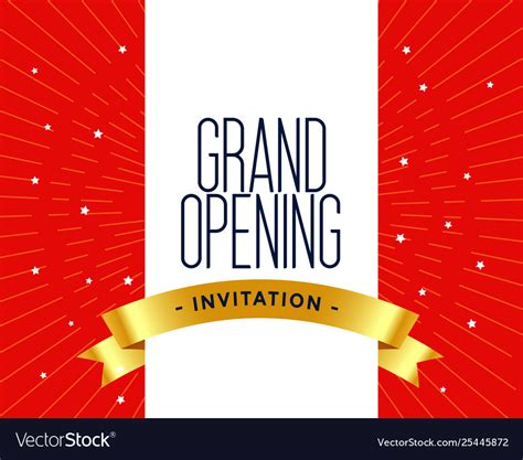 Grand opening invitation card template Royalty Free Vector