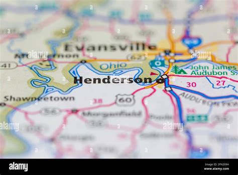 Henderson Kentucky USA shown on a Geography map or road map Stock Photo ...