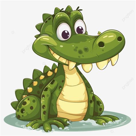 Croc Clipart Funny Crocodile On The Ground Cartoon Vector, Croc ...