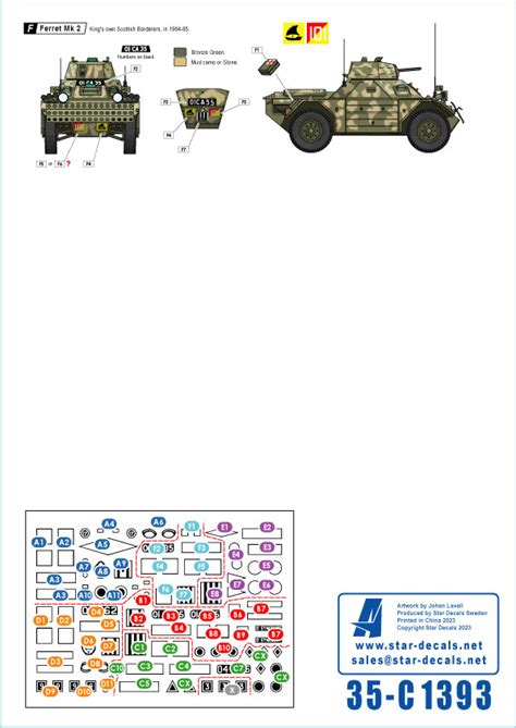 Aden Emergency 1963-67 - British Ferret Mk 2 Scout Cars Star-Decals -35-C1393