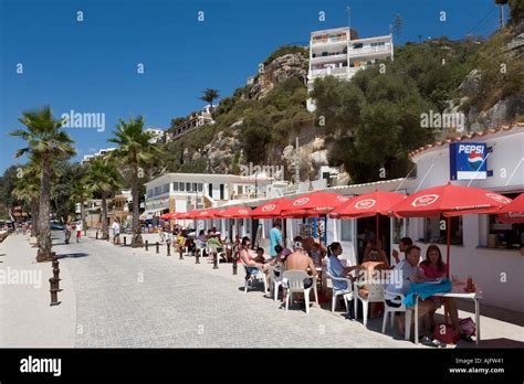 Beachfront cafe bar in Cala'n Porter, Menorca, Spain Stock Photo, Royalty Free Image: 4808000 ...