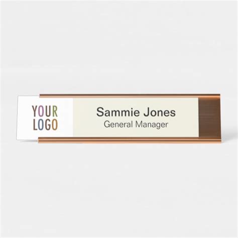 Custom Changeable Name Plate with Company Logo | Zazzle | Name plate, Office name plate, Door ...