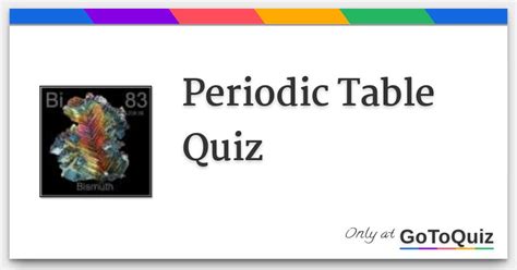 Periodic Table Quiz