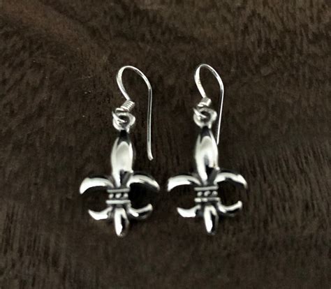 Fleur De Lis Earrings // Silver Fleur-de-lis Earrings // | Etsy