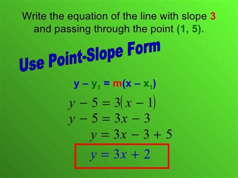 5.5 Linear Equations Point Slope Form