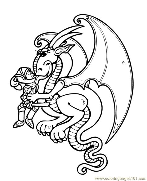 Coloring Pages Dragon and knight (Cartoons > Dragon Pokemon) - free printable coloring page online