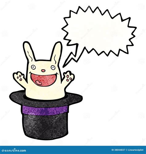 Rabbit in Hat Trick Cartoon Stock Vector - Illustration of bubble, drawn: 38044837