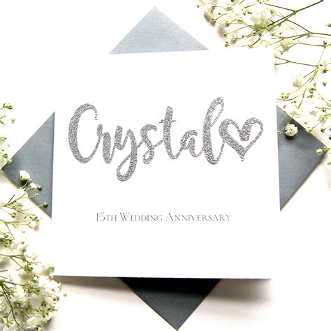 Crystal 15th Wedding Anniversary Card | Shop Online - Hummingbird Card ...