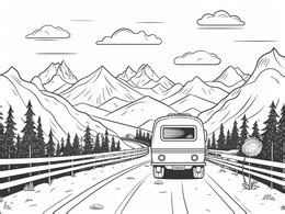 Road Trip Coloring Adventure - Coloring Page