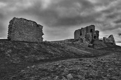 Ancient Duffus Castle Ruins Atop a Rocky Hill, Surrounded by Clouds and ...