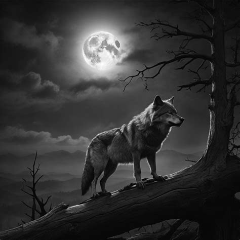 The Silhouette Of A Majestic Wolf - Black And White 2 - High Resolution Images For Laser ...