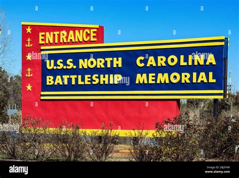 Entrance to the museum battleship USS North Carolina Stock Photo - Alamy