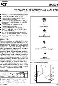 LM2904 datasheet - Low Power Dual Op-amp