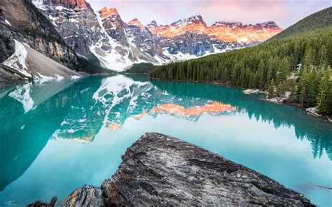 Descargar fondos de pantalla 4k, Lago Moraine, Banff, en las montañas, c… | Fondos de pantalla ...