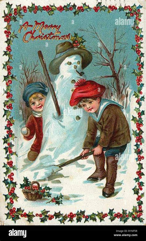 vintage christmas card design Stock Photo - Alamy