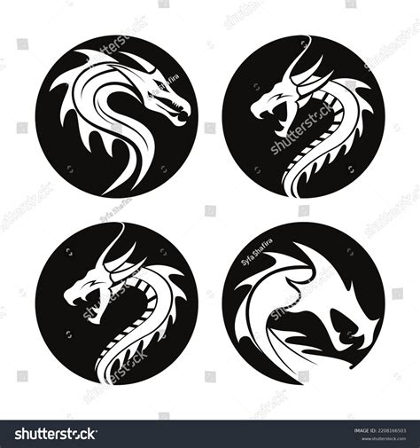 Dragon Head Vector Logo Set Image Stock Vector (Royalty Free ...