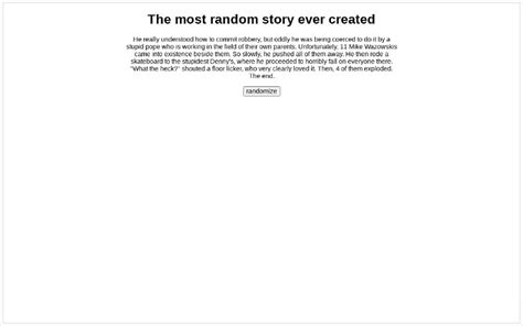 The most random story ever created ― Perchance Generator