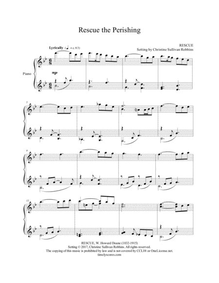 Rescue the Perishing Sheet Music | W. Howard Doane | Piano Solo