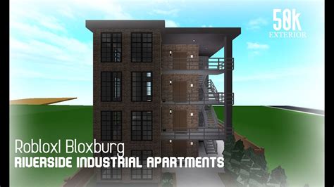 ROBLOX| Bloxburg| Riverside Industrial Apartments ~ 50k Exterior - YouTube