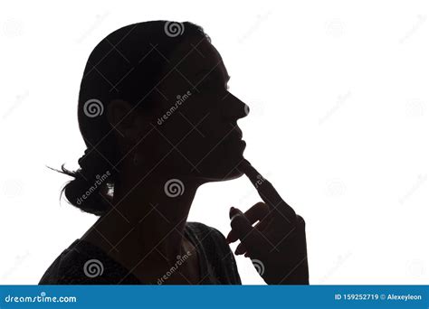 Portrait of Young Woman, Pensive, Thinking Side View - Silhouette, Isolated Stock Image - Image ...