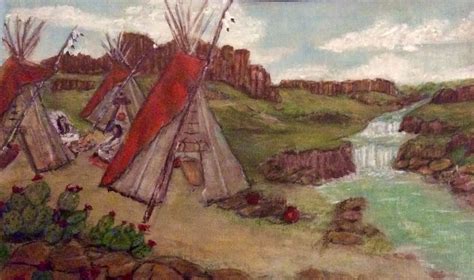 Native American Village Painting at PaintingValley.com | Explore collection of Native American ...