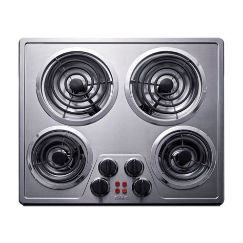 Summit Appliance 24 in. Coil Top Electric Cooktop in Stainless Steel ...