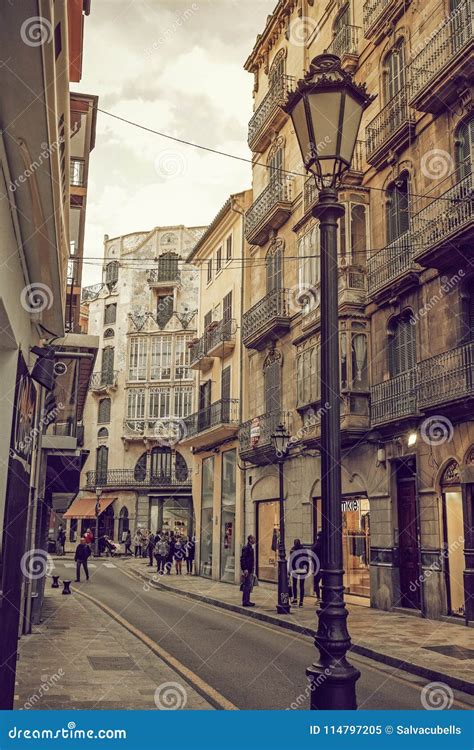 Street in the Old Town of Palma De Mallorca Editorial Image - Image of ...